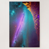 Puzzle Des Tirs De Comète Violet Cosmique Dans Le Ciel Au (Vertical)