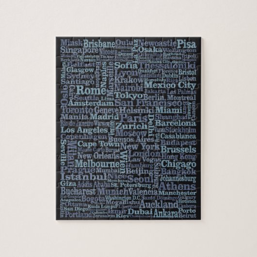 Puzzle des villes du monde (Vertical)