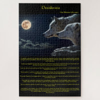 Desiderata white wolfs on a mountain side