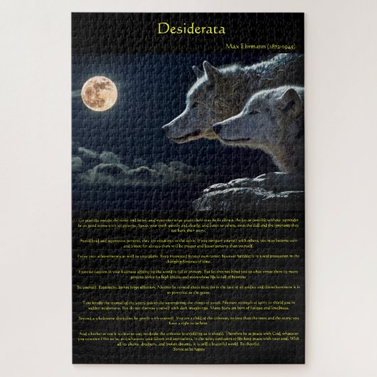 Puzzle Desiderata white wolfs on a mountain side  (Vertical)
