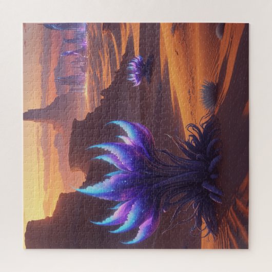 Puzzle Desierto místico con ciudad futurista (Vertical)