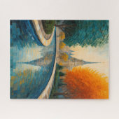 Puzzle Design abstrait moderne Or Orange Bleu européen (Horizontal)