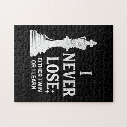 Puzzle Design Classique D'Échecs, Je Ne Perds Jamais; Je  (Horizontal)