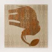 Puzzle Design d'art tribal des éléphants (Horizontal)