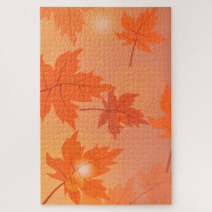 Puzzle Design d'automne avec feuilles d'érable et effet b