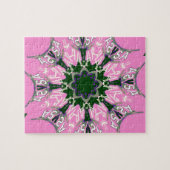 Puzzle Design de mode florale noir et rose (Horizontal)