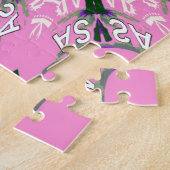 Puzzle Design de mode florale noir et rose (Côté)