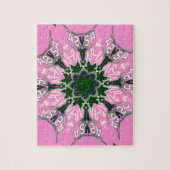 Puzzle Design de mode florale noir et rose (Vertical)