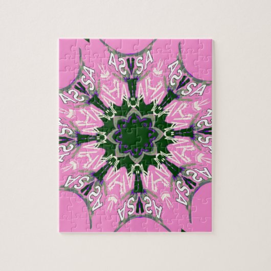 Puzzle Design de mode florale noir et rose (Vertical)