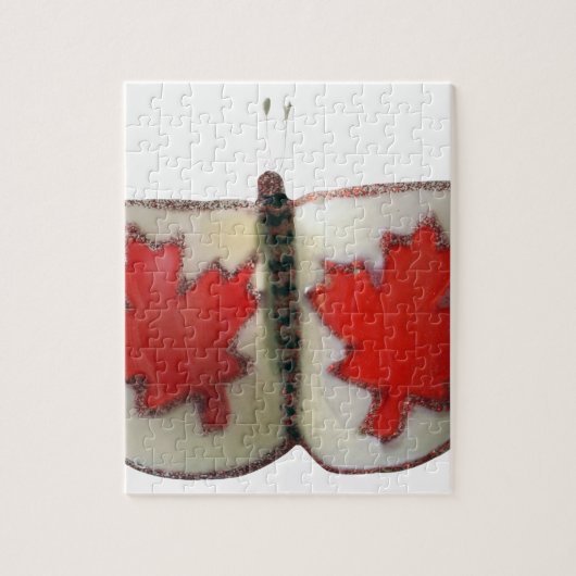 Puzzle Design de papillon du drapeau canadien (Vertical)