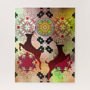 Puzzle Design de rennes de Noël moche
