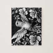 Puzzle Design de tatouage noir et blanc de colibri (Vertical)