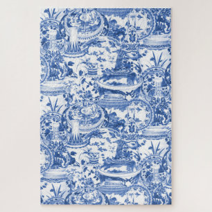 Puzzle Design en Chine bleu et blanc