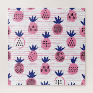 Puzzle Design enfant ananas, motif vintage.