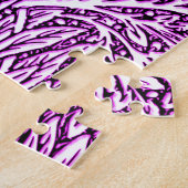 Puzzle Design floral complexe dans les tons violets et bl (Côté)