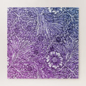 Puzzle Design floral complexe dans les tons violets et bl (Horizontal)