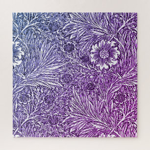 Puzzle Design floral complexe dans les tons violets et bl