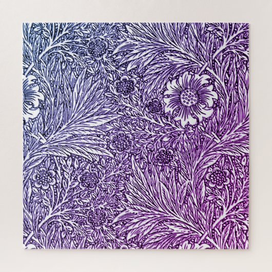 Puzzle Design floral complexe dans les tons violets et bl (Vertical)