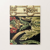Puzzle Design floral ornemental aux frontières noires (Vertical)