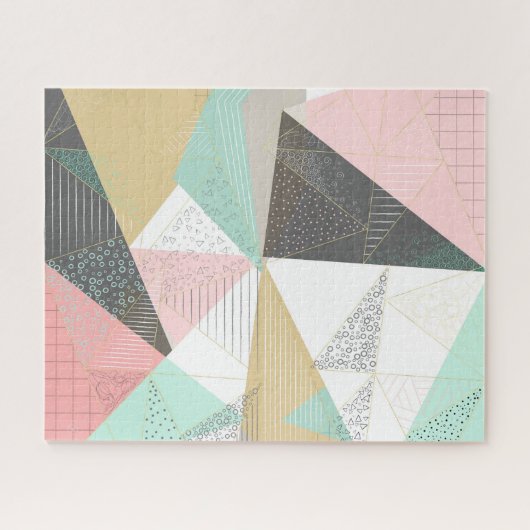 Puzzle Design géométrique triangles or élégant (Horizontal)