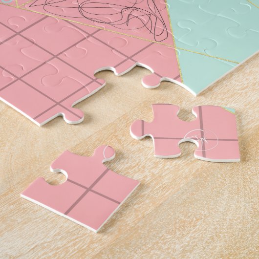 Puzzle Design géométrique triangles or élégant (Côté)