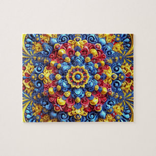 Puzzle design moderne abstrait en couleurs roumain