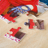 Puzzle design moderne et personnalisé coeur rouge (Côté)