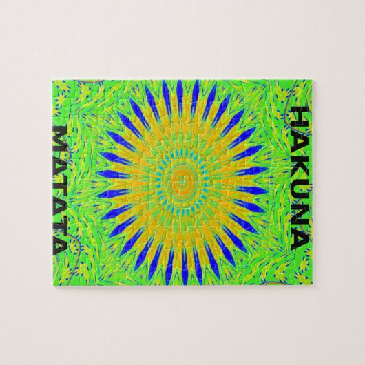 Puzzle Design Motif africain en vert et en or (Horizontal)