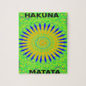 Puzzle Design Motif africain en vert et en or (Vertical)