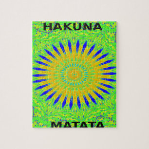 Puzzle Design Motif africain en vert et en or