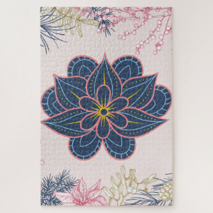 Puzzle Design Motif bleu et violet Paisley