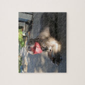 Puzzle désordonné de baiser de chien de Pitbull (Vertical)