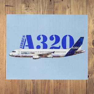 Puzzle Dessin à l'aquarelle Profil de l'avion Airbus A320