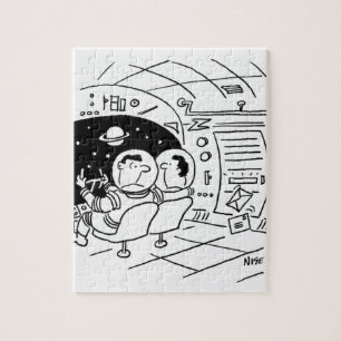 Puzzle Dessin animé de courrier de spationautes dans un v