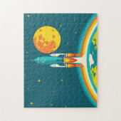 Puzzle Dessin animé de fusée spatiale mignonne (Vertical)