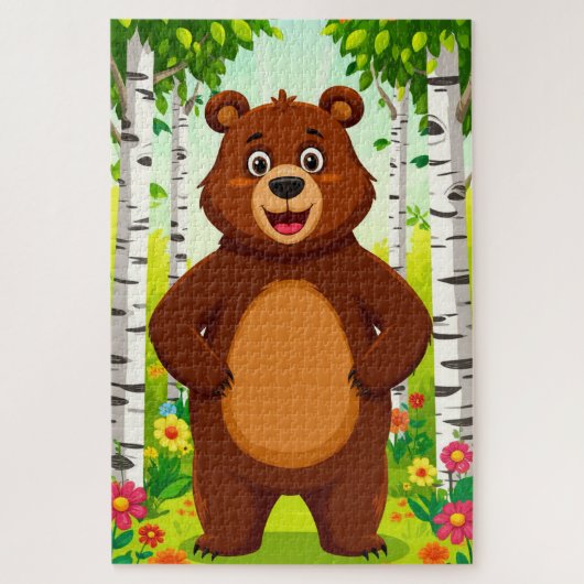 Puzzle Dessin animé d'ours brun mignon (Vertical)