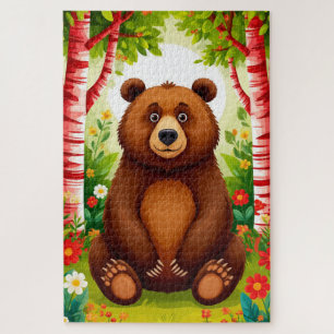 Puzzle Dessin animé d'ours brun mignon