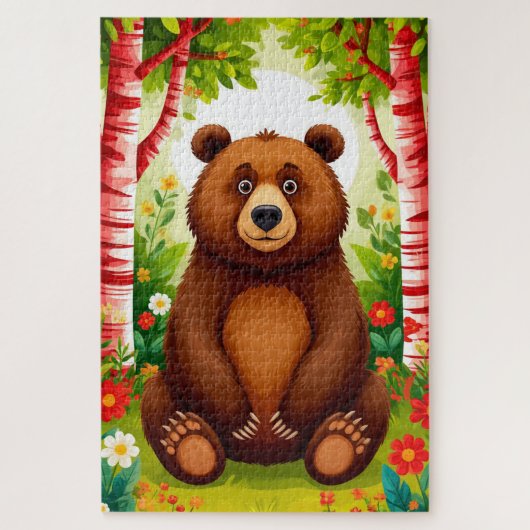 Puzzle Dessin animé d'ours brun mignon (Vertical)
