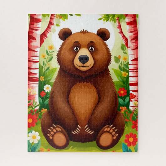 Puzzle Dessin animé d'ours brun mignon (Vertical)