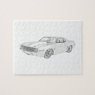 Puzzle Dessin au crayon camaro Chevy 1969