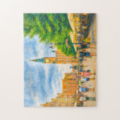 Puzzle Dessin au pastel du Long Marché de Danzig avec égl (Vertical)