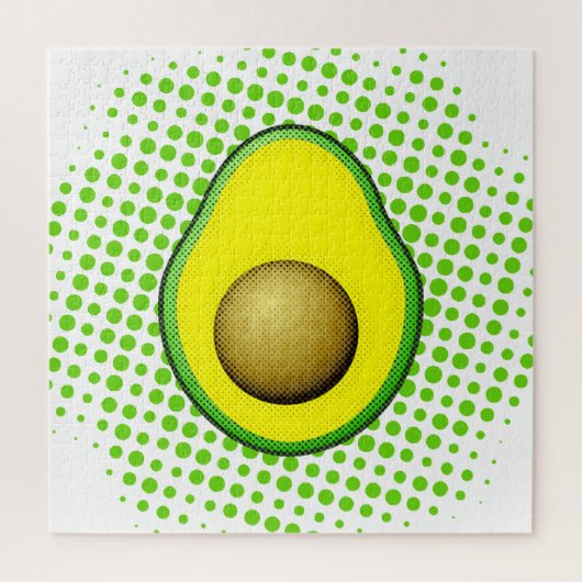 Puzzle Dessin Avocado de style vintage (Vertical)