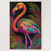 Puzzle Dessin coloré Abstrait d'un Flamant rose (Vertical)