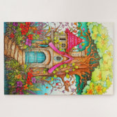 Puzzle Dessin d'arbre de champignon magique (Horizontal)