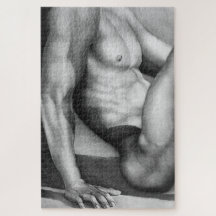 Dessin d'art fin masculin de nu masculin cool chic