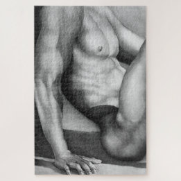 Puzzle Dessin d'art fin masculin de nu masculin cool chic