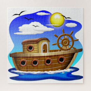 Puzzle Dessin de bateau de pêche