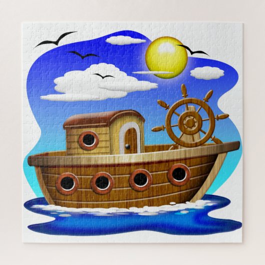 Puzzle Dessin de bateau de pêche (Vertical)
