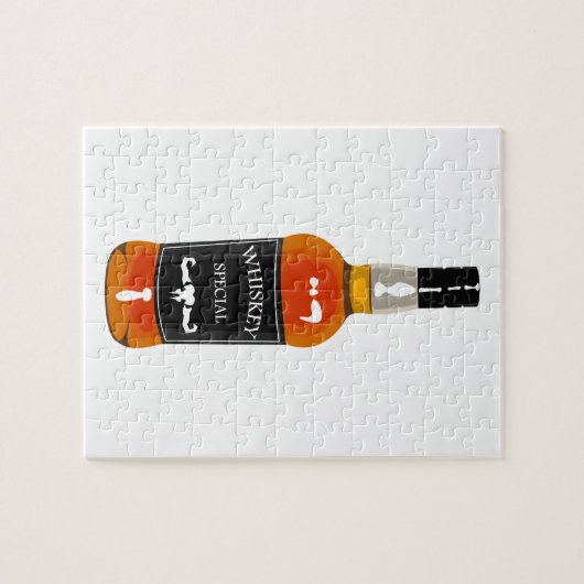 Puzzle Dessin de bouteille de whiskey d'isolement sur (Horizontal)