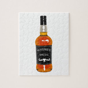 Puzzle Dessin de bouteille de whiskey d'isolement sur